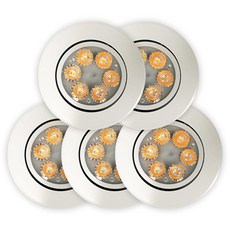 MR 다운라이트 5W 매입등 85 x 30 mm, 화이트 + 전구색, 5개