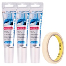 YNET 生物矽膠 白色 3入+紙膠帶 15m組, 1組