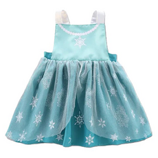 Kori Deer 可莉鹿 安娜公主 防水防髒圍兜衣 畫畫衣 女童萬聖節禮服, M, 安娜