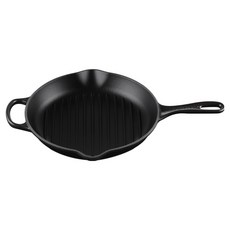 LE CREUSET 電磁爐適用Signature圓形平底鍋烤盤 霧面黑, 26cm, 1個