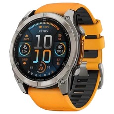 가민 피닉스 8 AMOLED 아웃도어 스마트워치, 오렌지, 51mm, GPS + 블루투스