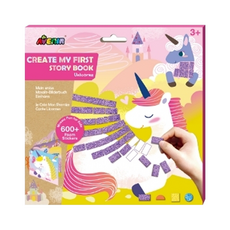 AVEnIR 我的第一本馬賽克貼紙故事書 - 獨角獸, 600+ 泡棉貼紙, 1本