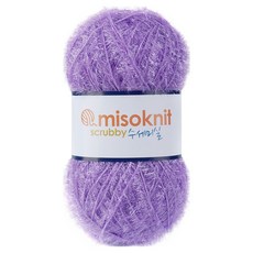 미소털실 펄 수세미실 80g, 28샤인퍼플, 1개