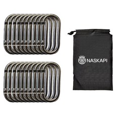NASKAPI 鋁製登山扣, 深灰色, 20個