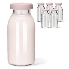 mir Hexa矽膠蓋復古玻璃牛奶瓶 Indi Pink, 6個, 300ml