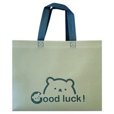 마켓감성 행운곰 부직포백 중형, 그린, 25개