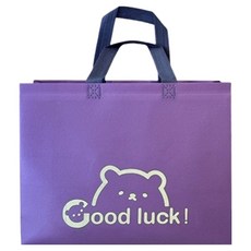 마켓감성 행운곰 부직포백 대형, 오키드, 12개