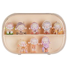 Mositic壁掛式膠囊型公仔裝飾品展示櫃 奶油白 2層, 1個