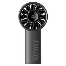 지수라이프 LED 미니 휴대용 무선 선풍기, Handheld Fan Life4, Carbon Black