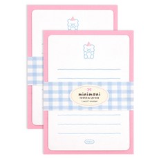 대시앤도트 미니 마니 레터프레스 편지지 세트, 04 Cheer Bear, 2세트