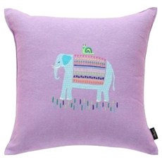 ORIGO 刺繡靠枕套, 薰衣草紫象