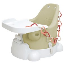 jellymom 幼兒用Muna增高椅+托盤+附輪子底座+愛心環 30入組, 橄欖色(椅子)，隨機配送(牽引繩)