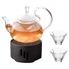 Tea Story燈泡茶壺+玫瑰杯 2入+消光燭燈組, 1組, 混色, 茶壺+茶溫器+茶杯2p