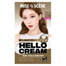 미쟝센 헬로크림 더블커버 새치 겸용 염모제, 1개, 8GB 골드브라운