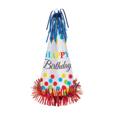 SUPER PARTY 派對城 13吋生日派對帽, PVC塑膠材質, 高33公分 直徑18公分, 歡樂彩虹, 1個