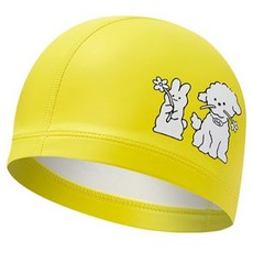 랠리 스포츠 아동용 우레탄 코팅 수모 디자인 수영모자 PRKC923, Yellow, 1개
