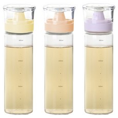 Kitensil Sinoglass Pastel訂製矽膠S Cap油瓶 黃色+桃色+薰衣草色組, 1組, 300ml