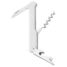 PEDRINI Gadget 酒保開酒器, 紅酒開瓶器, 啤酒開罐器, 開酒鋁箔刀套裝, 420不鏽鋼材質, 1支, 白色
