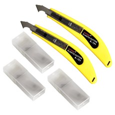 모나코올리브 아크릴 커터 컷팅 칼 2p + 기본칼날 6p + 추가칼날 30p 세트, 노랑(칼), 1세트