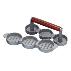 KitchenCraft 3格迷你漢堡肉壓模 Set, 1個, 灰色