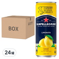SANPELLEGRINO 聖沛黎洛 氣泡水果飲料 檸檬口味 330ml*24罐裝, 24罐