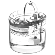 自動寵物過濾淨水飲水器 1.8L 透明色 - 寵物飲水機，三重過濾，兩種出水模式, 1個, ZF2053