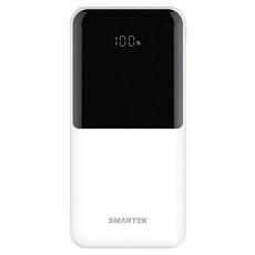 스마텍 LED 3포트 여행용 고속 충전 보조배터리 20000mAh 멀티단자, 화이트, STPB-QB2