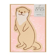 日本MIDORI水獺動物造型信紙組,可愛造型信紙信封套裝，傳遞溫馨祝福, 1組, 86927