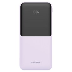 스마텍 LED 3포트 여행용 고속 충전 보조배터리 20000mAh, 퍼플, STPB-QB2