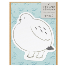 日本MIDORI動物造型信紙組雷鳥，可愛造型信紙信封組，傳遞溫暖心意, 1組, 雷鳥