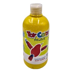 TOY COLOR 無毒水洗蛋彩顏料 黃色 500ml, 兒童安全無毒水彩顏料, 1色