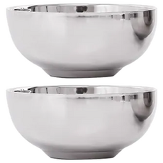 HIKARI 日光生活 ST隔熱碗 H350 13cm 2入 銀色 不鏽鋼 雙層隔熱碗, 2個
