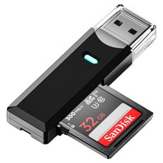 일리온 USB 3.0 블랙박스 SD카드 / Micro SD TF 카드리더기, 블랙, 1개
