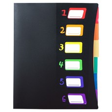 로타 6포켓 레인보우 도큐먼트 파일, 블랙, 1개