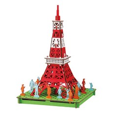 Hacomo PUSU 3D東京鐵塔紙模型, 療癒系DIY組裝玩具, 精緻擺飾, 親子同樂, 3099 東京鐵塔, 1組