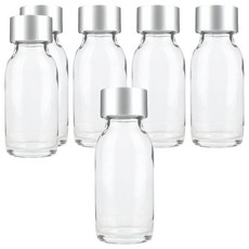 空瓶商會 OS Dutch 60 透明 銀色蓋 玻璃瓶, 60ml, 6個