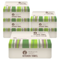 BonitaGoods 抽取式竹纖維廚房紙巾 3層, 100張, 6包