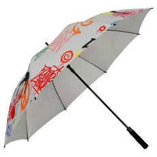 PERSIANCAT 塗鴉圖案亮點遮光高爾夫傘 P5FUUM01, 1個, 白色(淺灰色)