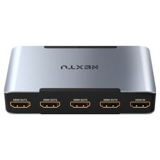 넥스트유 부요아 UHD 8K 60Hz 1:4 HDMI 2.1 EDID 분배기 4포트 아날로그 디지털 광 오디오 8332SP8K60, 메탈블랙, 1개