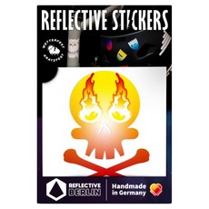 REFLECTIVE BERLIN反光貼紙 Decal, 骷髏火, 1個