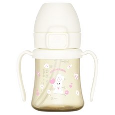Gromimi幼兒用Noti'd PPSU奶油兔子免手持吸管杯 第1階段 200ml, 牛奶, 1個