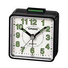 CASIO 卡西歐 方形小鬧鐘 TQ-140-1B, 黑色白面