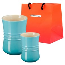 LE CREUSET 調味料容器 250ml+1L+購物袋 M組, 1套, 加勒比藍