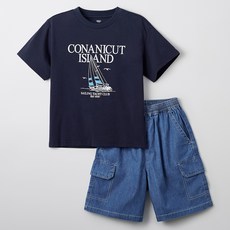 SPAO Kids Spao兒童款COOL上衣+牛仔短褲套裝