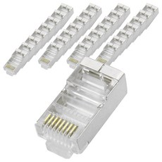 컴스 RJ45 8P8C CAT6 STP 플러그, 100개