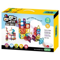 Jentoy兒童用Magmag Tiles Volen磁鐵積木 73入, 1個, 混色