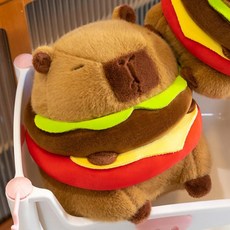 아트조이 카피바라 햄버거 인형 쿠션, 혼합색상, 1개, 20cm 혼합색상, 1개, 20cm