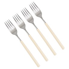 라온누리 식세기 가능한 델라 올스텐 컬러 포크, 아이보리, 4개