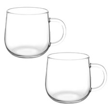 발룬피니 내열 유리 머그컵 520ml, 2개, 투명