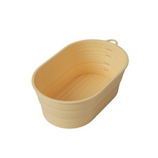 矽膠折疊烘焙發酵籃 橢圓型 附刻度 米黃色 26 x 16.3 x 9.2cm, 1個